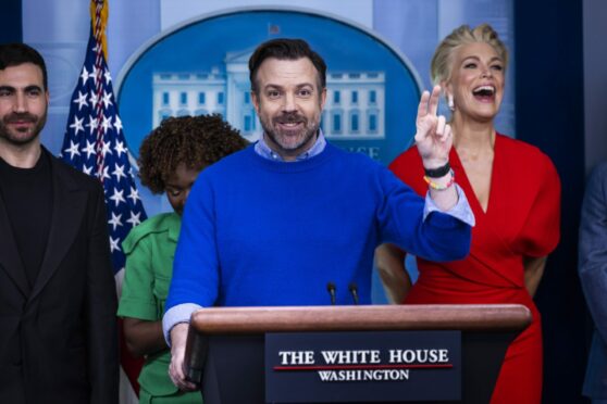 Ted Lasso’s Jason Sudeikis and Hannah Waddingham at the White House