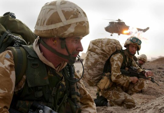 Royal Marines in Iraq during Operation Telic in the first days of the war