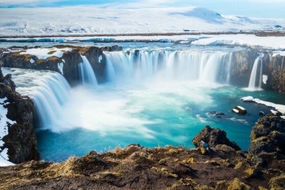 Godafoss, one of the most famous waterfalls in Iceland.