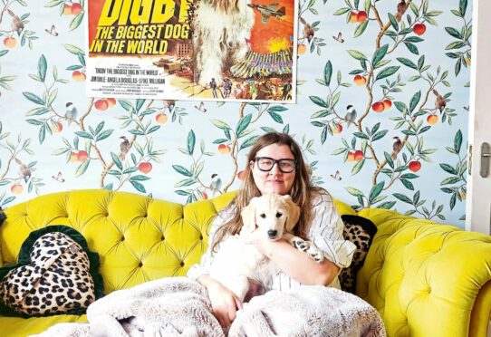 Elle McNicoll at home with her new puppy Cheeseburger after her landmark novel A Kind Of Spark was adapted for TV with Lola Blue as Addie and Georgia De Gidlow as Keedie.