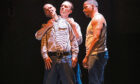 Joe Absolom in his first stage role, left, with Leigh Jones and Jay Marsh in The Shawshank Redemption.