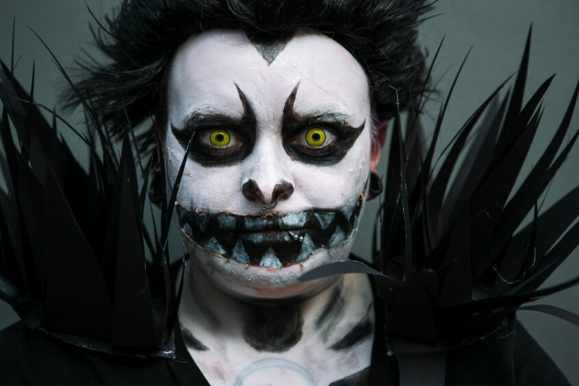 Megan Robertson, 28, from Glasgow, dressed as Ryuk, a character from Death Note