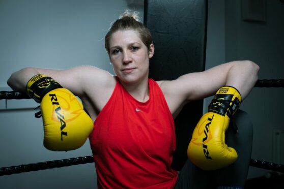 Boxer Hannah Rankin at her training camp at Abertay University, Dundee