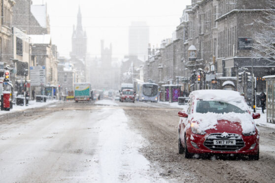 Snow in Aberdeen last month