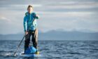 Cal Major on her paddleboard just north of Applecross in Wester Ross