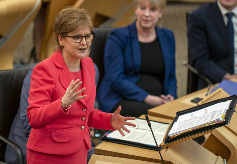 Nicola Sturgeon during First Minster's Questions