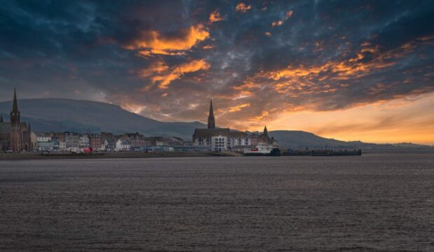 Sunset picture of Ayr on the coast.
