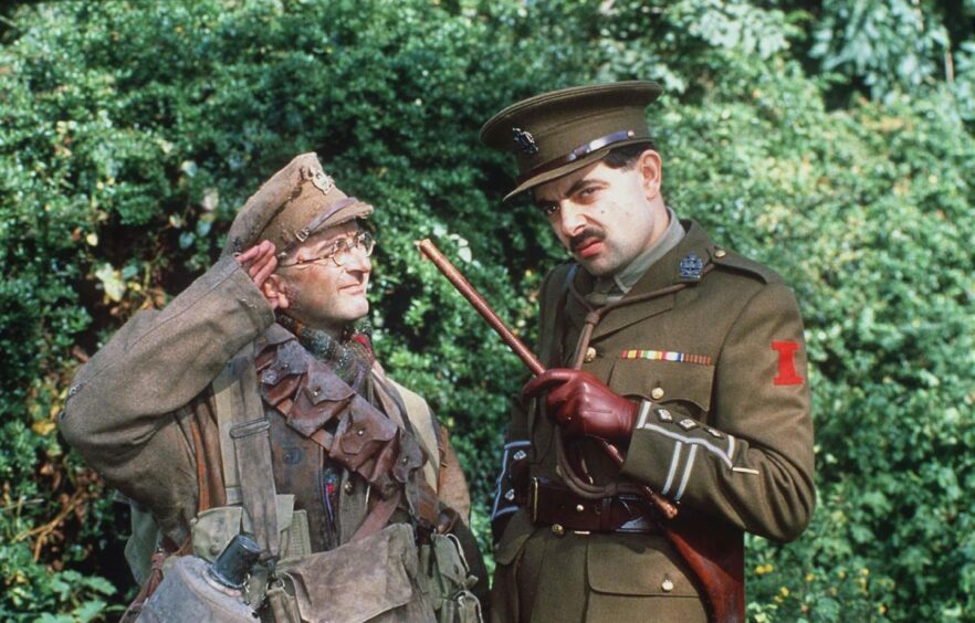 Tony Robinson as Baldrick in Blackadder with Rowan Atkinson