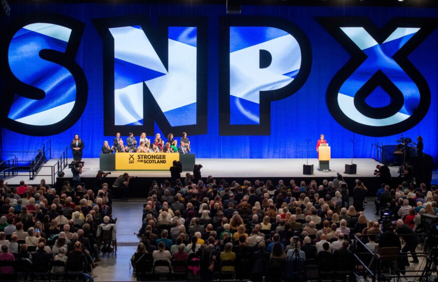 Nicola Sturgeon delivers keynote speech at her last SNP conference as first minister in Aberdeen in October