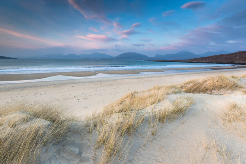 A photo of a beautiful beach in the Outer Hebrides