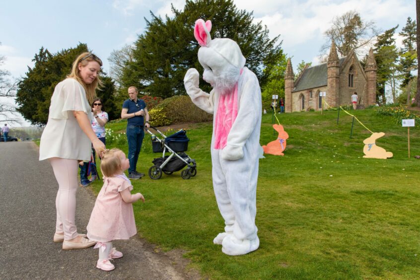 Meeting the Easter Bunny at Scone Palace
