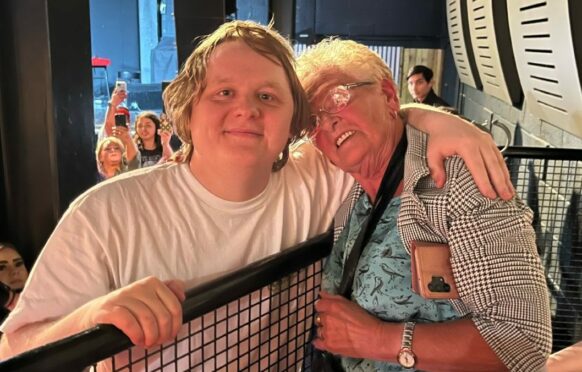 Lewis Capaldi gives 80-year-old fan Janet Kirk a hug at her first-ever gig in Fat Sam’s in Dundee