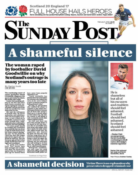 Sunday Post front page with Denise Clair interview