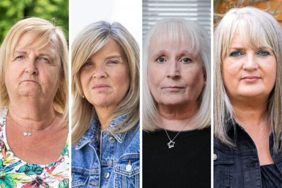 Mesh victims, left to right, Marian Kelly, Claire Daisley, Elaine Holmes and Gill Watt