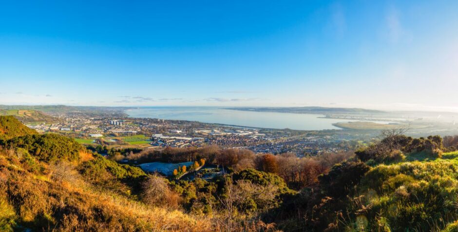 Panoramic view of Belfast from Cave Hill