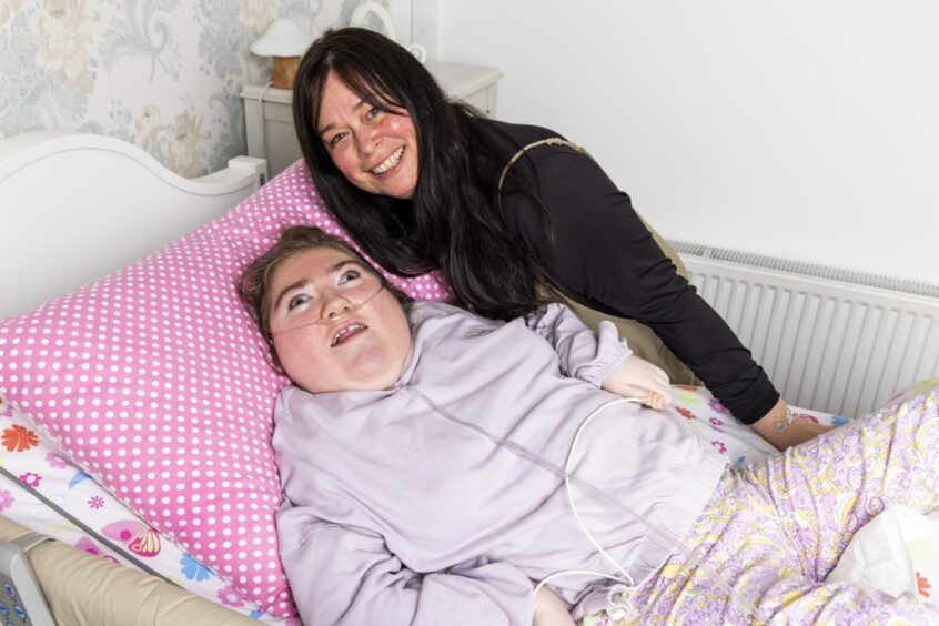 Carolynne Hunter with her disabled daughter Freya.