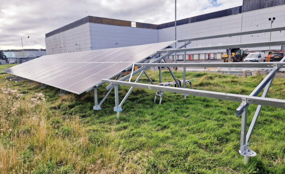 A recent solar farm constructed on ground screws