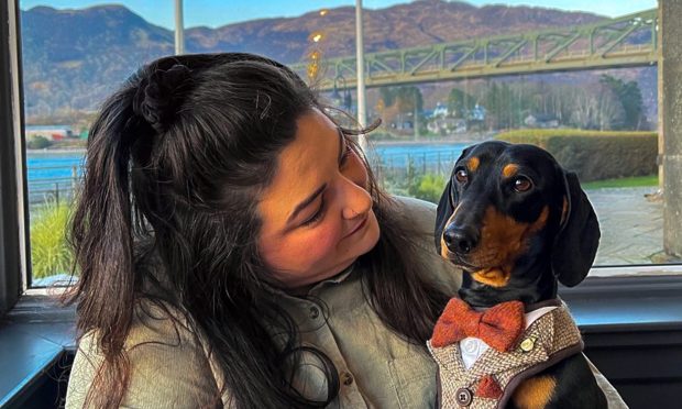 Angie Munro with first pup Chester. Image: Angie Munro