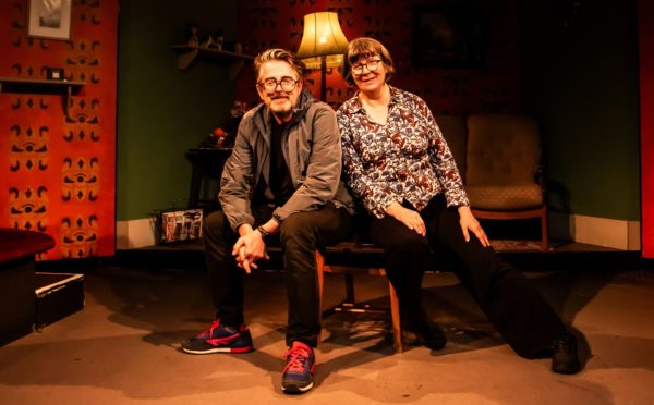 John McKay and Liz Carruthers on the set of Dead Dad Dog at Edinburgh’s Traverse Theatre.