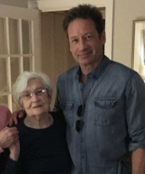 David Duchovny with his mum, Meg, who hails from Aberdeenshire.
