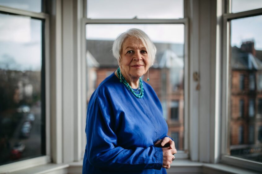 Liz Lochhead at home in Glasgow.