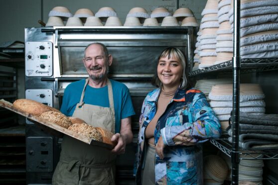 Father and daughter, Robert and Saskia Singer, at the bakery.