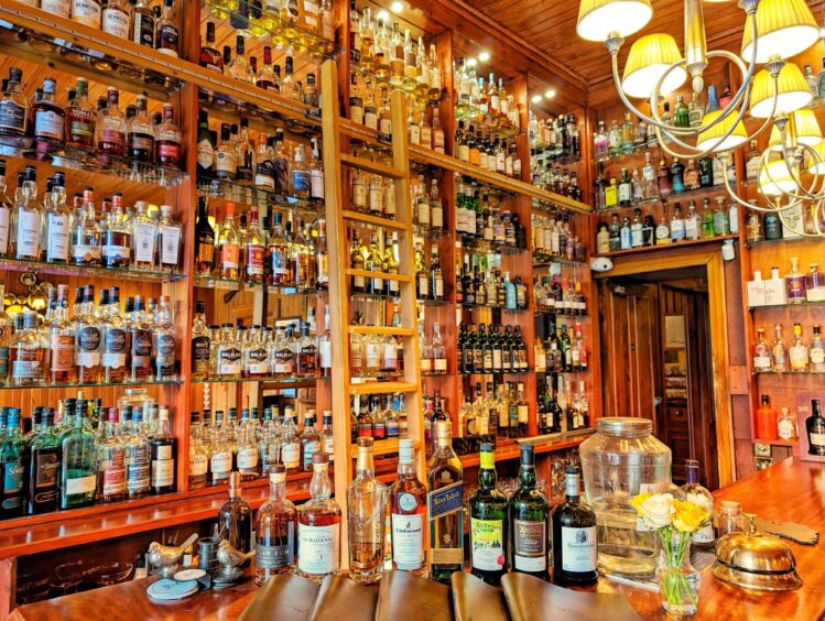 Inside The Torridon Whisky Bar.