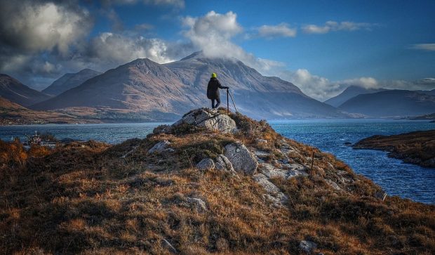 Looking out on the magnificent Liathach above Loch Torridon.