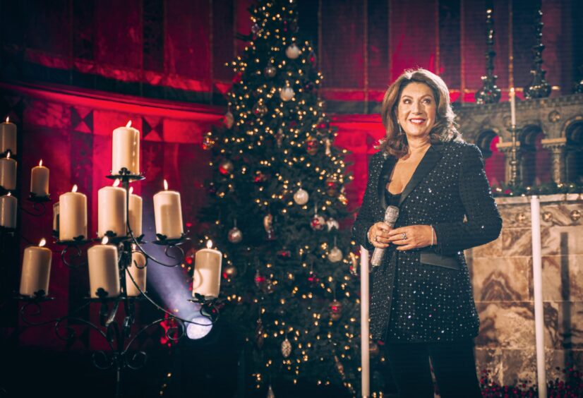 Jane McDonald performing at the St Elisabeth's Church in Greater Manchester.