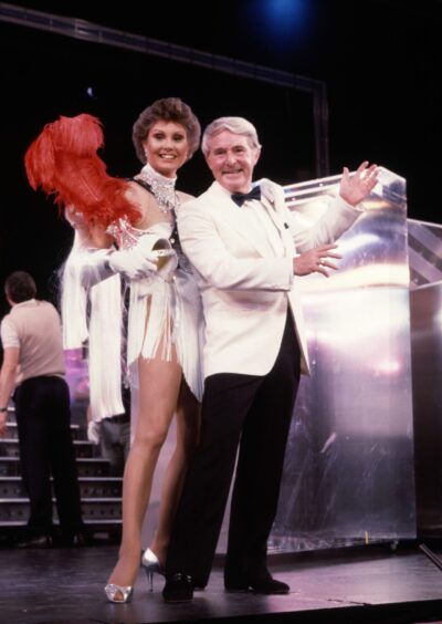 Angela Rippon  performing Bring Me Sunshine with Ernie Wise on The Morecambe & Wise Christmas Special in 1976. 