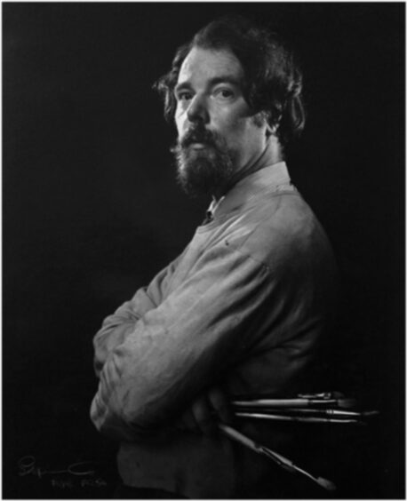 J Stephens Orr took his art to a whole new level by taking a portrait of painter J Cunningham.