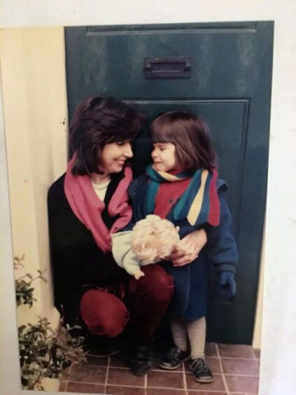 Young Paloma with her mum, Pam.