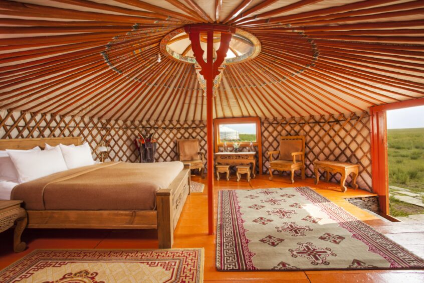One of the traditional yurts, known as gers