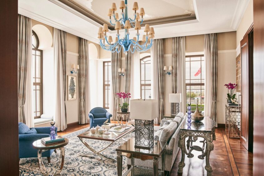 A suite in the Four Seasons’ hotel on the Bosphorus Strait