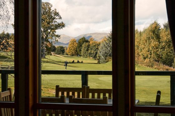 The superb view over the golf course from the lodge.