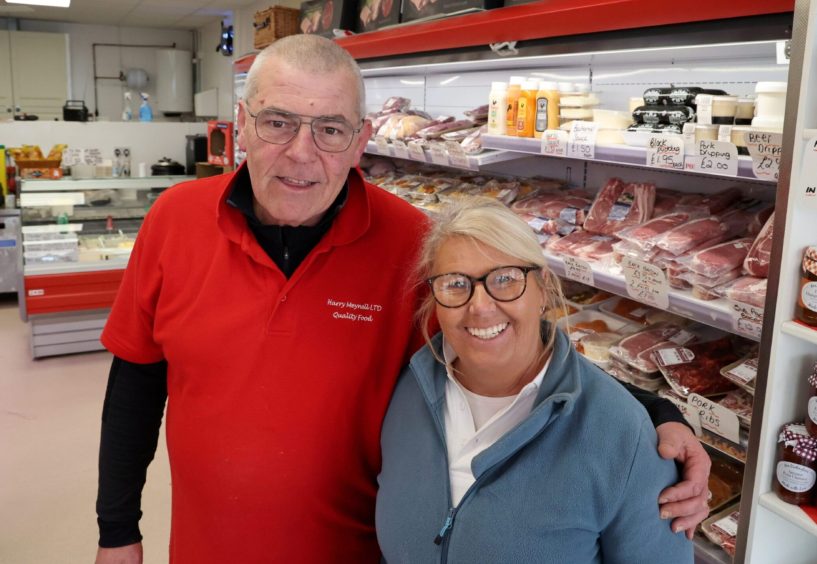 Leslie Meynell and his wife Susan Meynall, whose family have owned the butchers for 100 years.