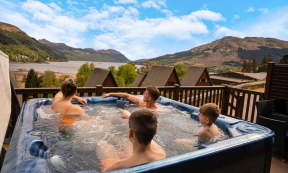 A hot tub at one of the properties.