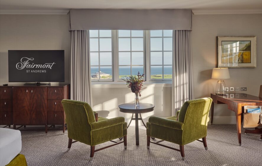 A plush room with a view overlooking the North Sea.
