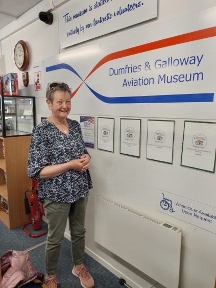 Karen at Dumfries and Galloway Aviation Museum.