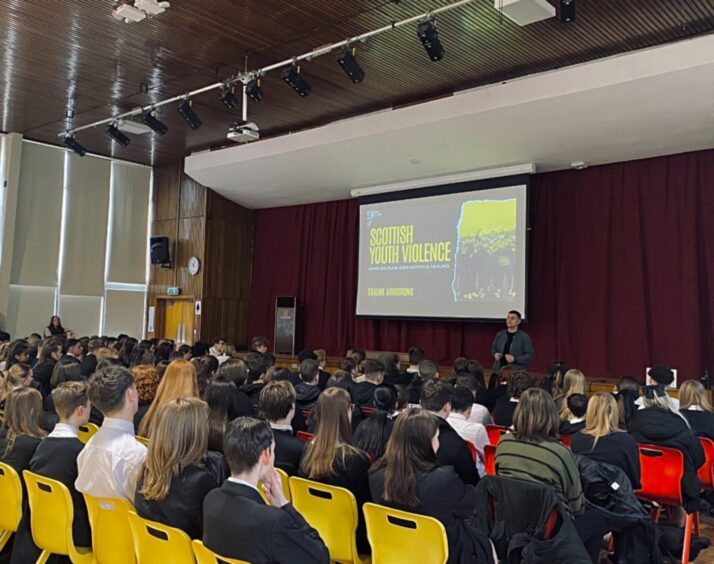 Graeme visits schools to warn children about the dangers of becoming mixed up in youth gangs.