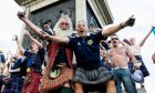 Scotland fans in Trafalgar Square for a friendly match against England at Wembley.