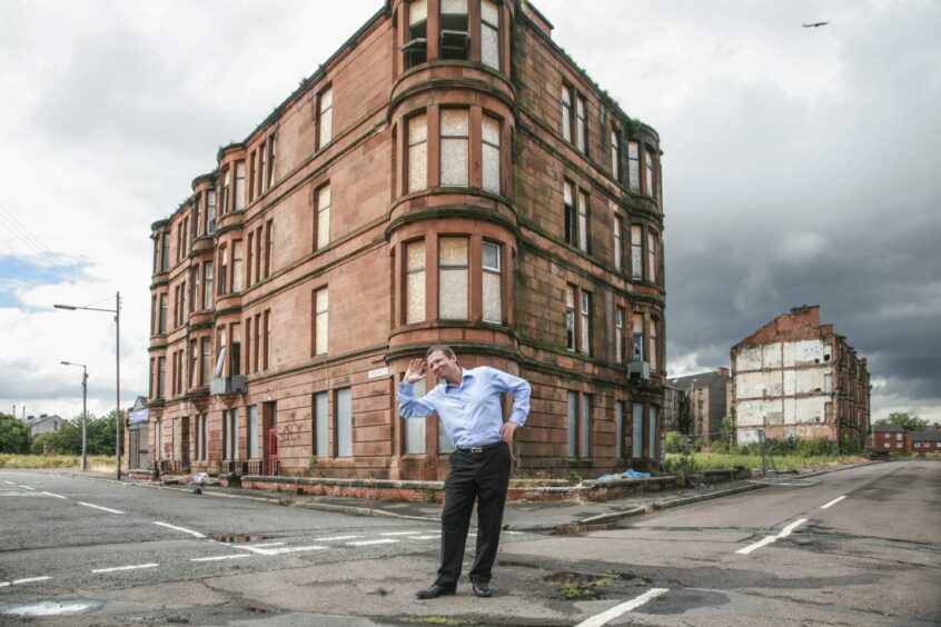 In 2008, the local councillor George Redmond stands at the corner of Ardenlea Street, where he grew up. Since then many flats, revered elsewhere in Glasgow, have been demolished and George admits more needs to bedone to foster a sense of community.