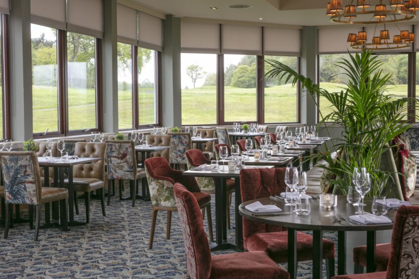 The view of the course from inside the restaurant.