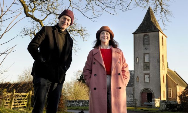 Lucy Brown and Hugo Burge at Polwarth Kirk.