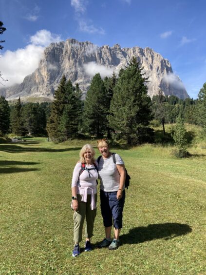 Bridget with childhood friend Elaine Weir.