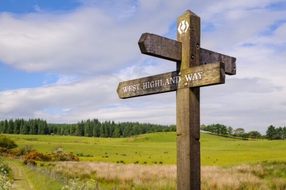 Sign pointing the way to The West Highland Way