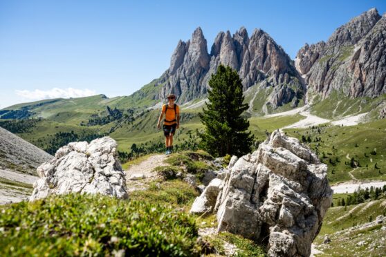 Walking in the Italian Dolomites.