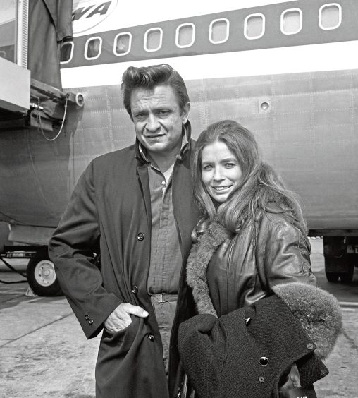 June Carter Cash with Johnny Cash.