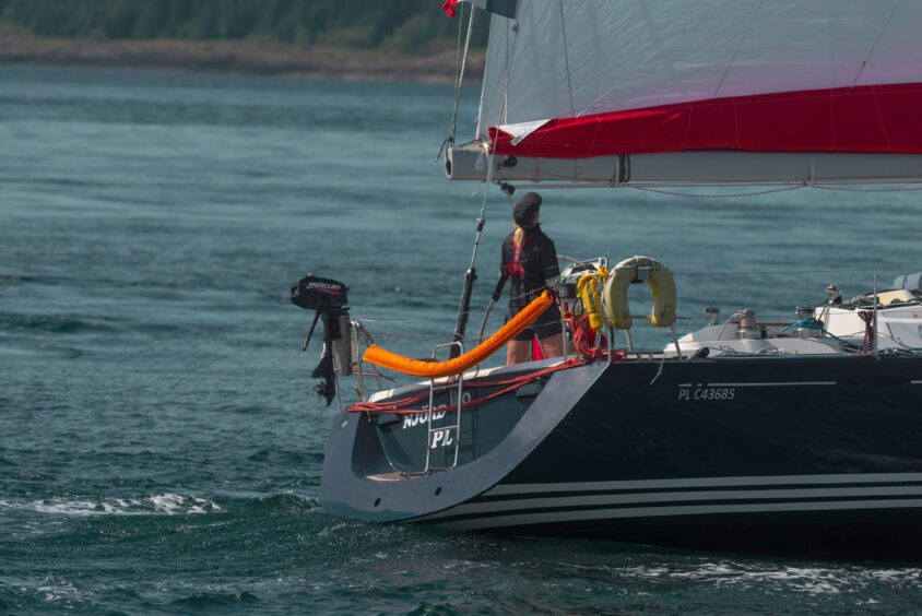 Sailing out of Oban harbour.