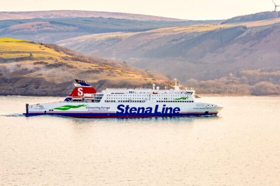 Stena Line Superfast sails into port.